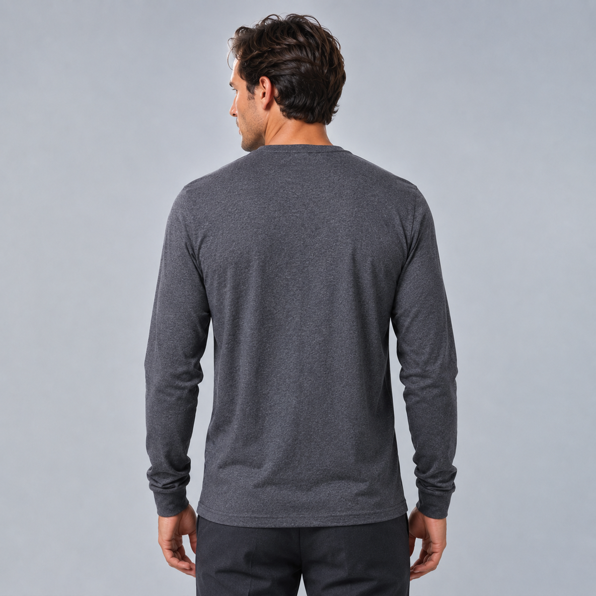 Men's 100% Cotton Letter Print Long Sleeve Tee