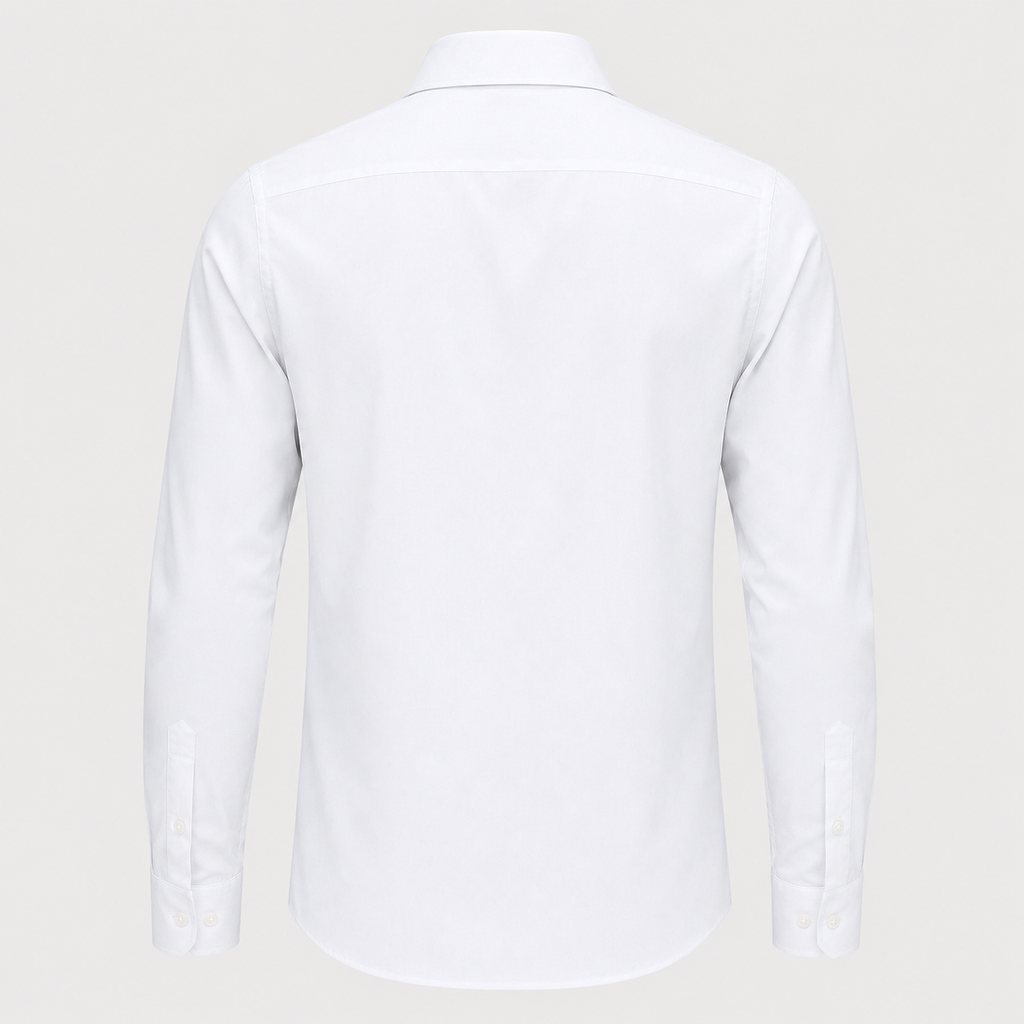 Men's 100% Cotton White Regular Fit Dress Shirt