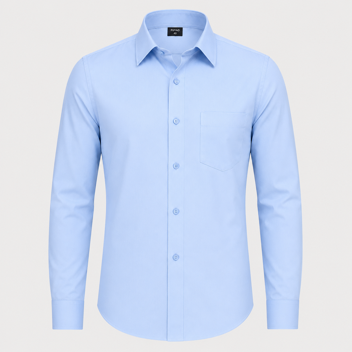 Men's 100% Cotton Blue Regular Fit Dress Shirt