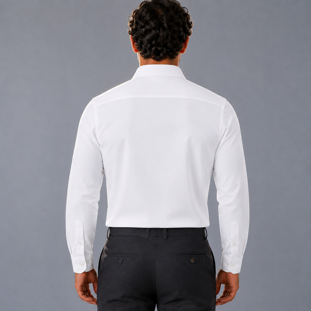 Men's 100% Cotton White Regular Dress Shirt