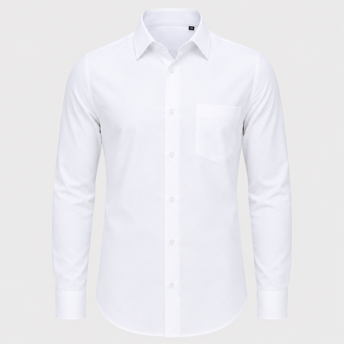 Men's 100% Cotton White Regular Dress Shirt