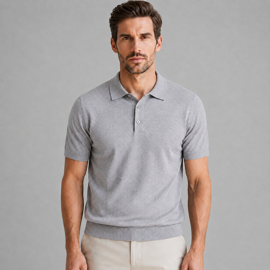 Men's Merino Knit Polo Shirt Relaxed Fit