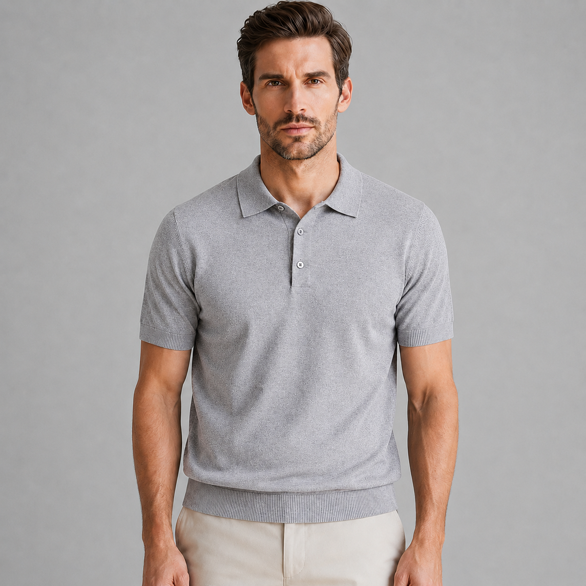 Men's Merino Knit Polo Shirt Relaxed Fit