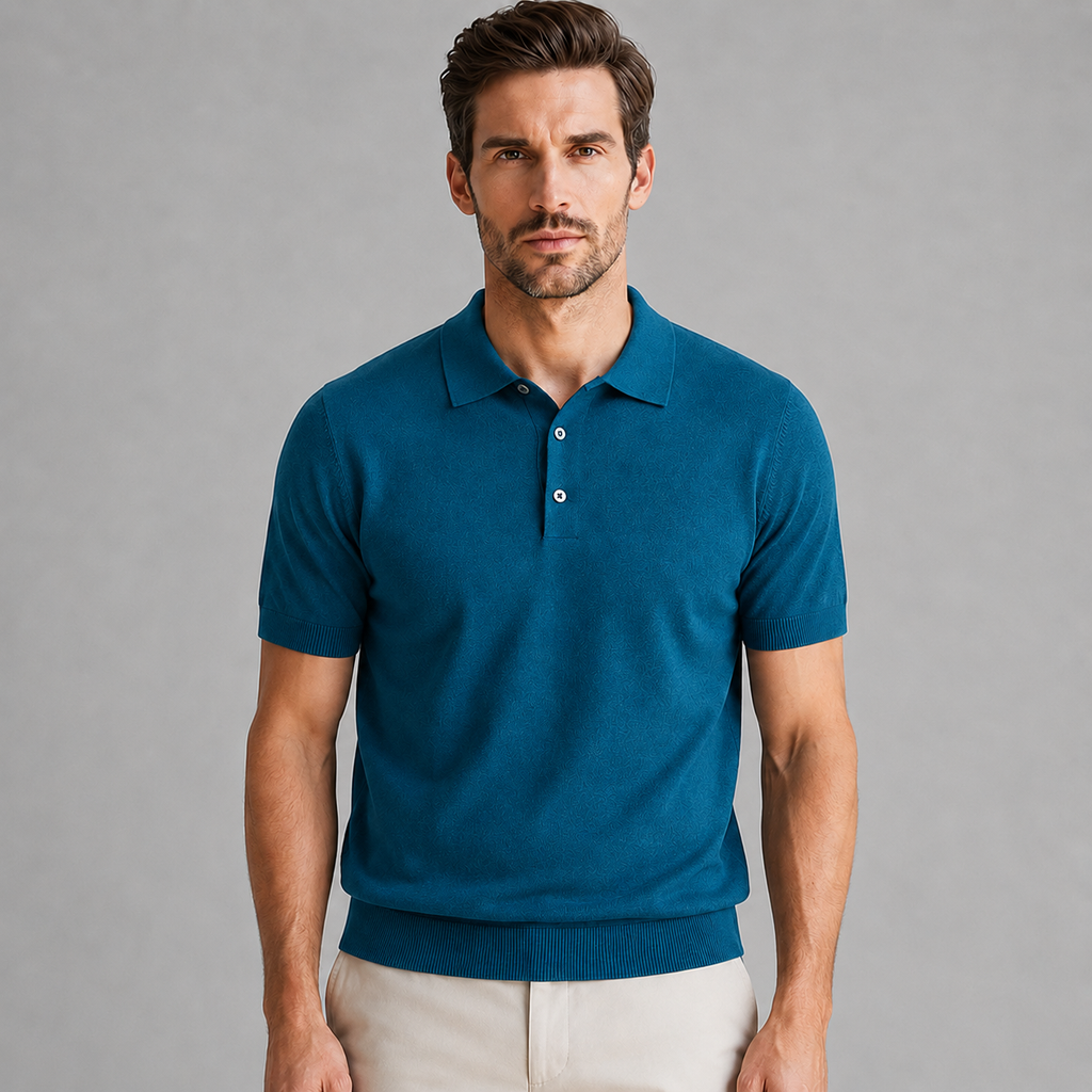 Men's Merino Knit Polo Shirt Relaxed Fit