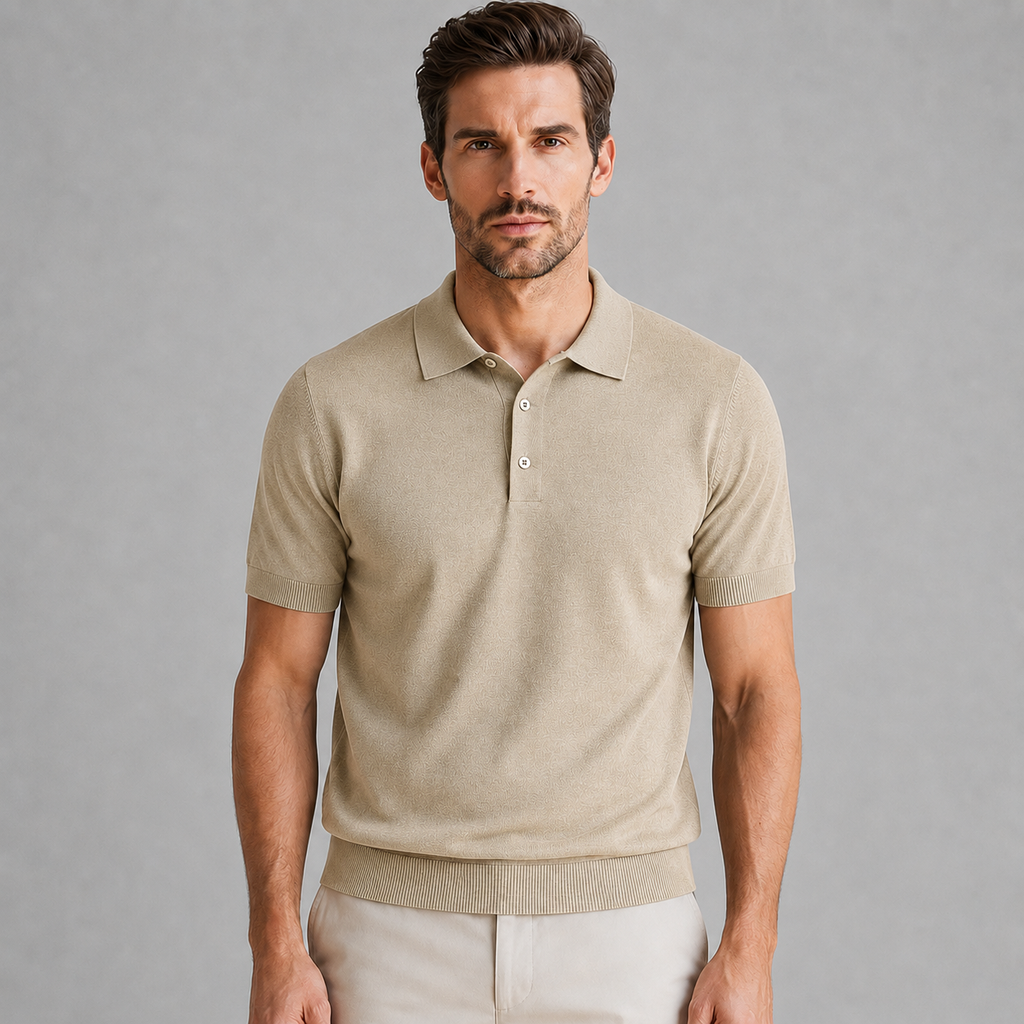 Men's Merino Knit Polo Shirt Relaxed Fit
