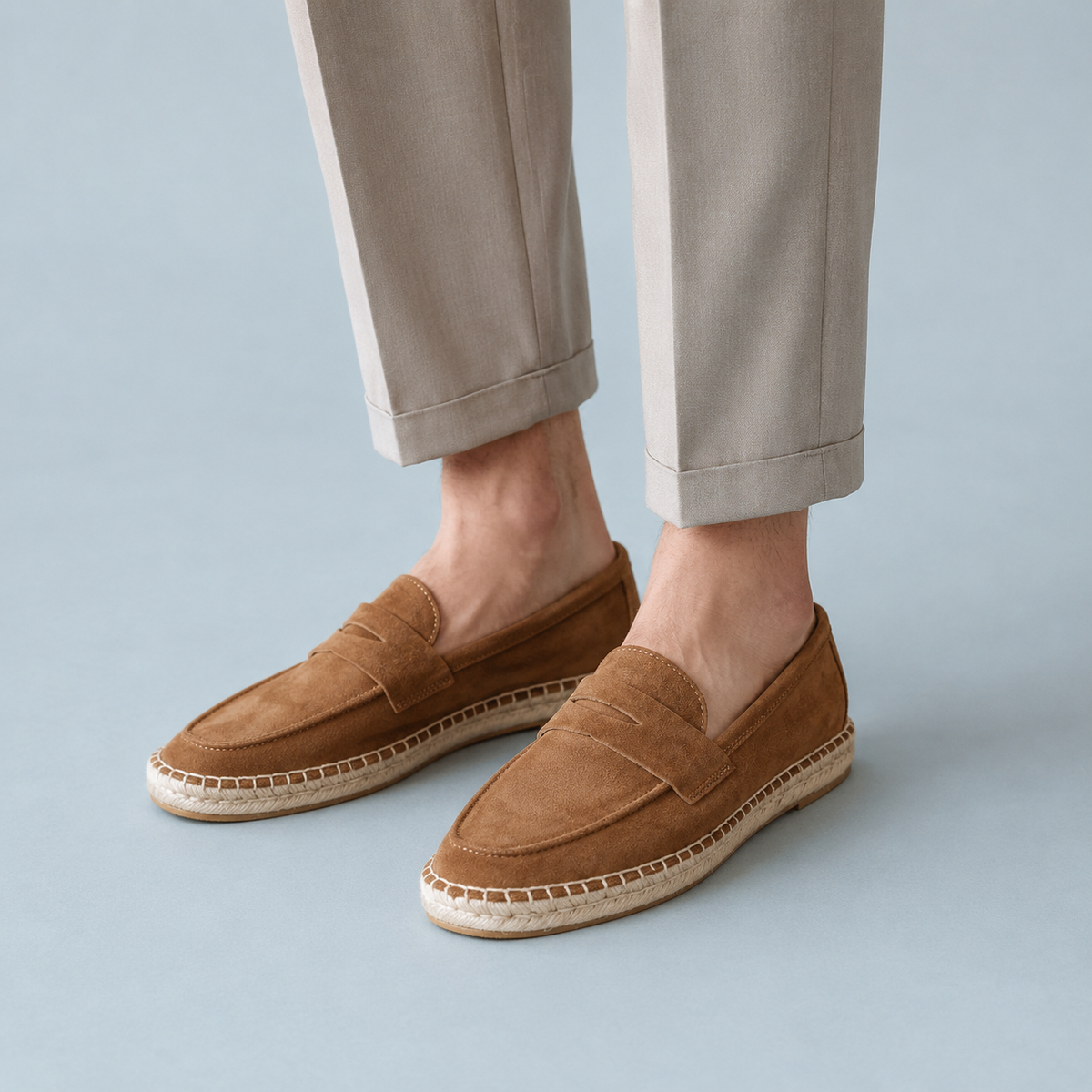 Men's Suede Espadrille Loafers