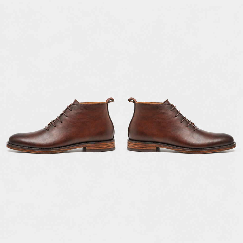 Men's Leather Lace-Up Ankle Boots Smart Fit