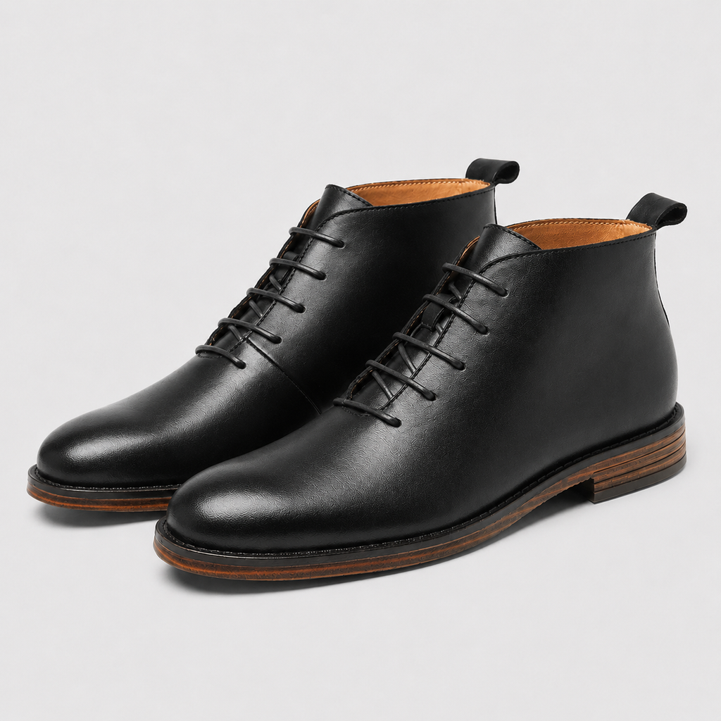 Men's Leather Lace-Up Ankle Boots Smart Fit
