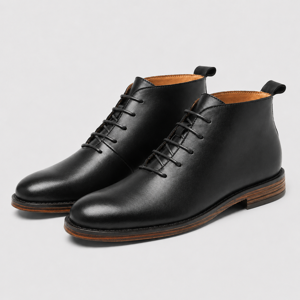 Men's Leather Lace-Up Ankle Boots Smart Fit