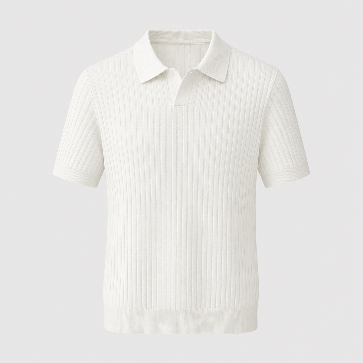 Men's Summer Knit Polo Shirt Fit Sleeve