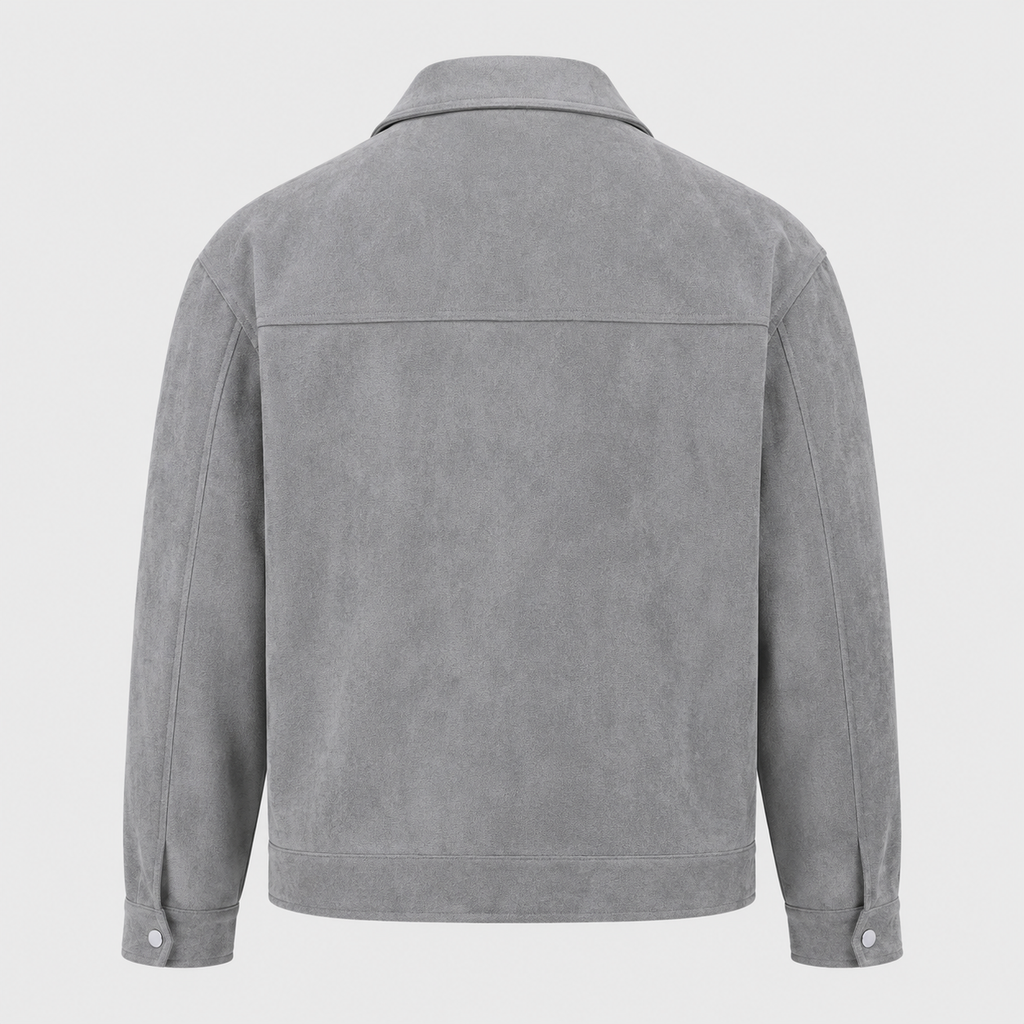 Men's Oversized Suede Zip Jacket