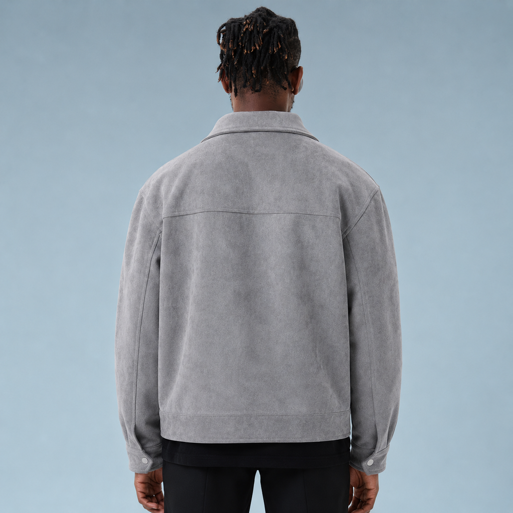 Men's Oversized Suede Zip Jacket
