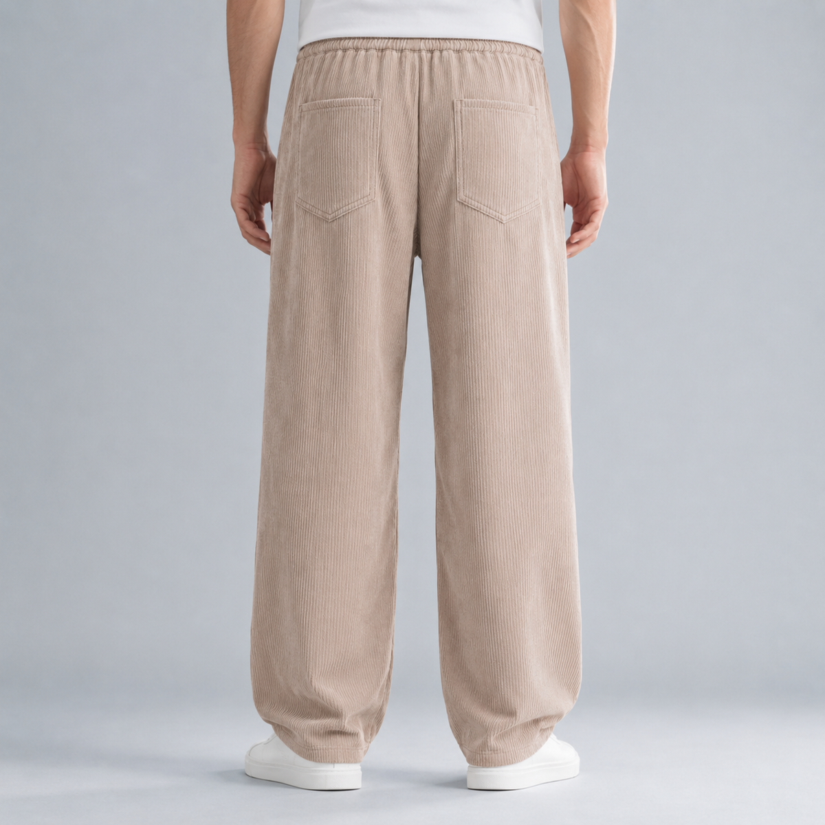 Men's Corduroy Drawstring Relaxed Fit Trousers