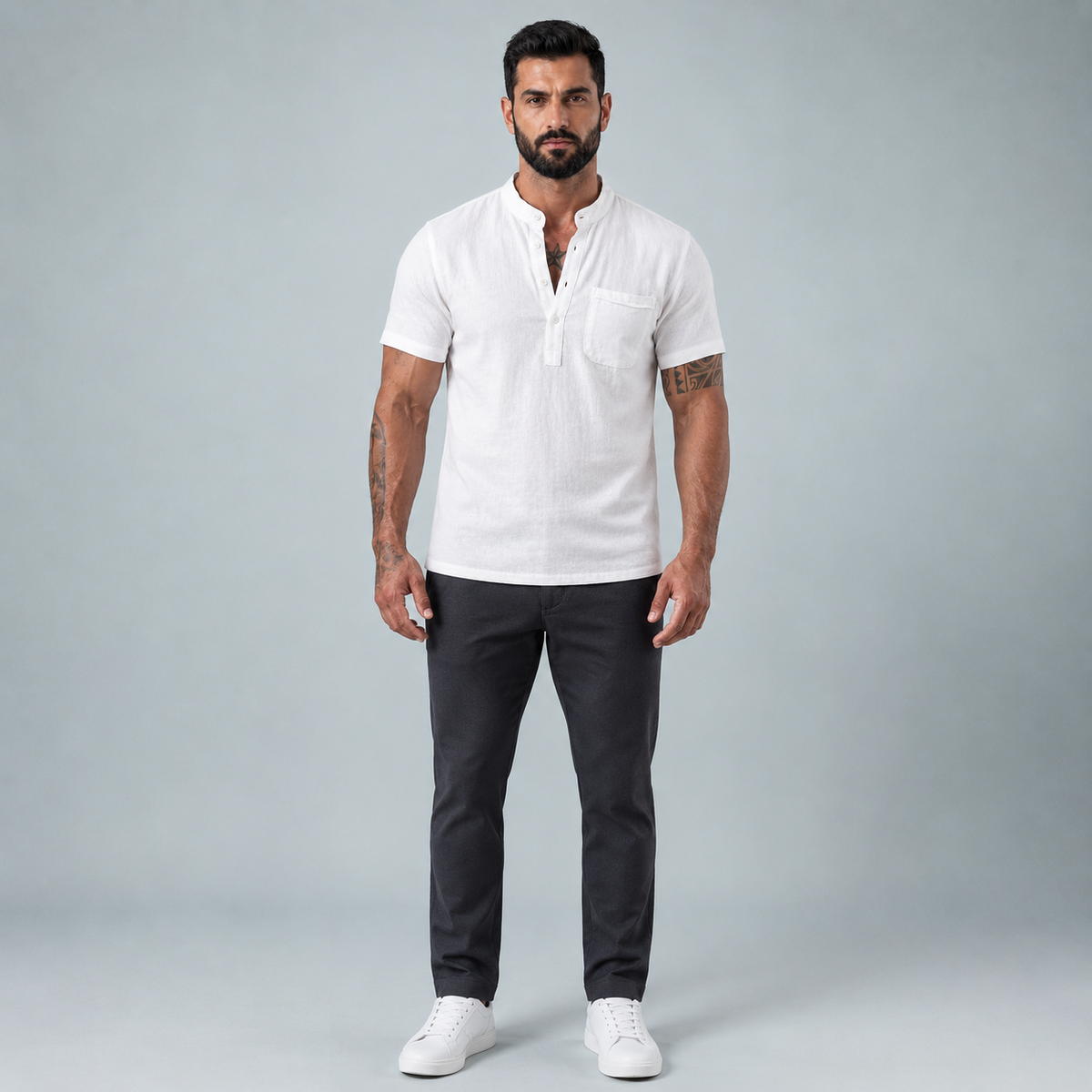 Men's Linen Short Sleeve Shirt Relaxed Fit