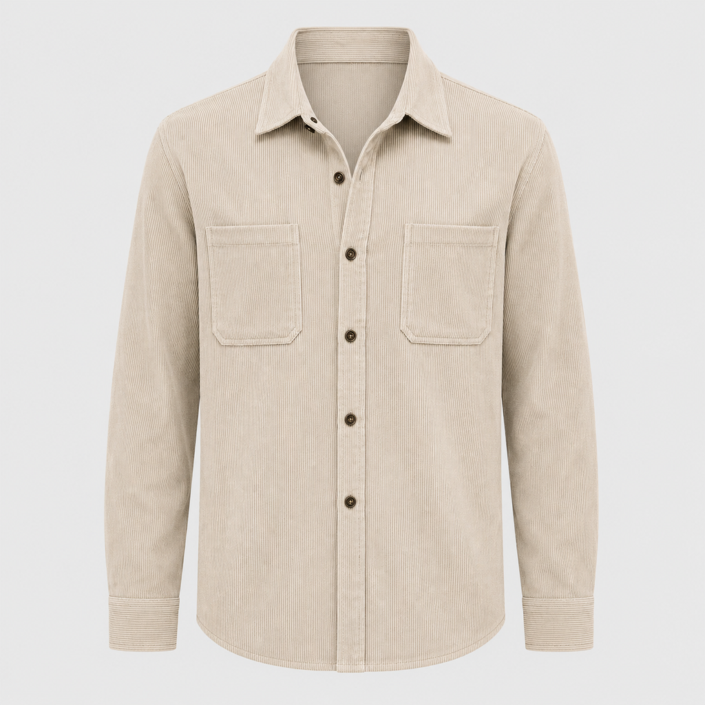 Men's Slim Fit Corduroy Button-Down Shirt