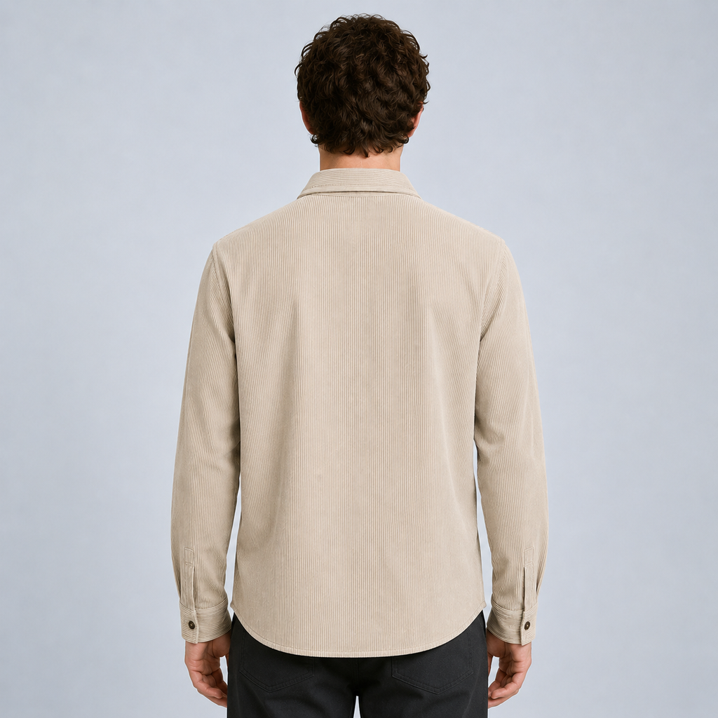Men's Slim Fit Corduroy Button-Down Shirt