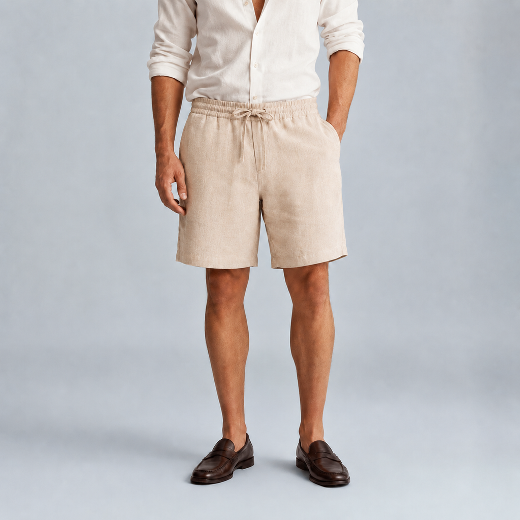 Men's Linen Solid Colour Lightweight Shorts