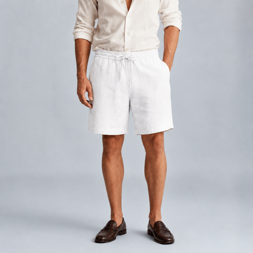 Men's Linen Solid Colour Lightweight Shorts