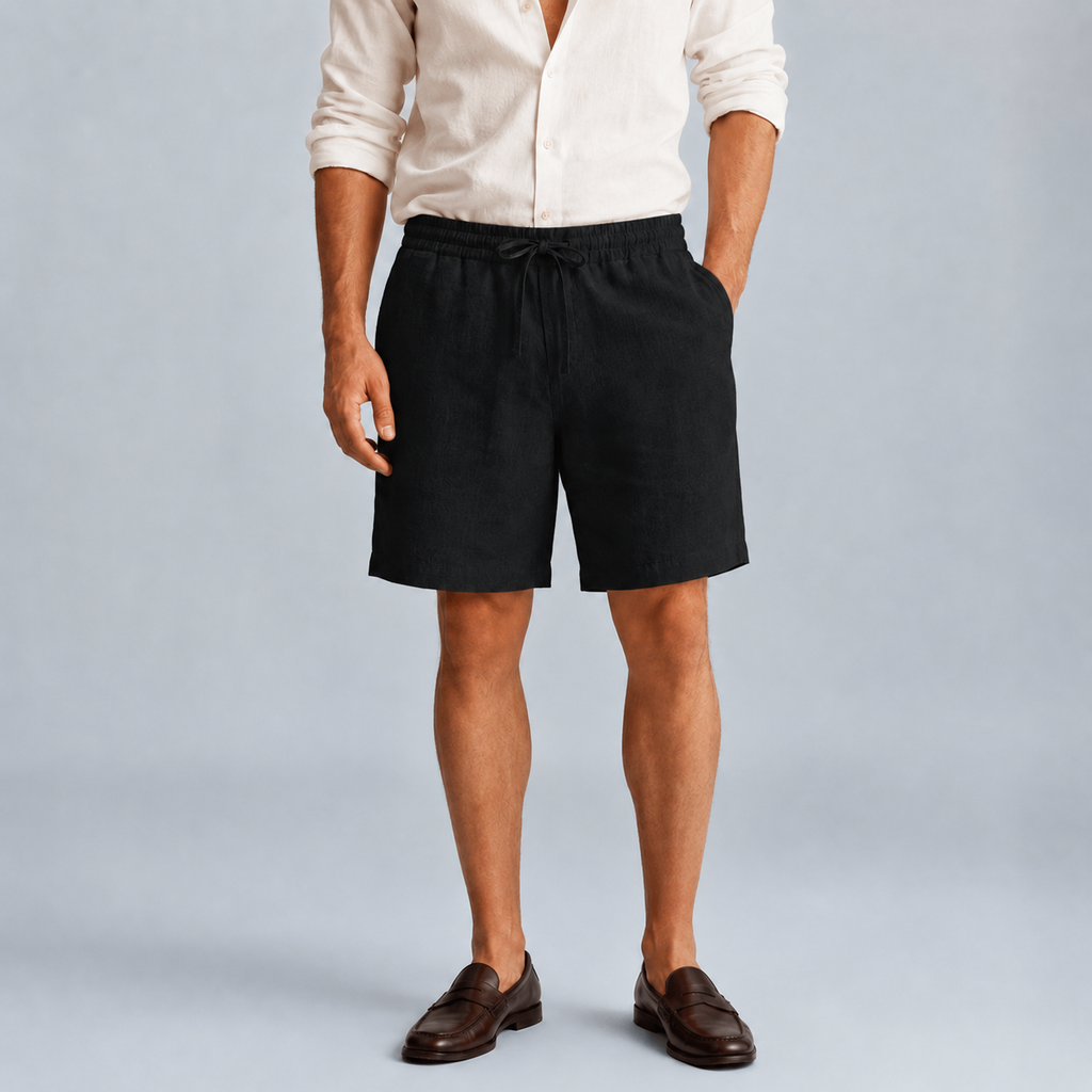 Men's Linen Solid Colour Lightweight Shorts