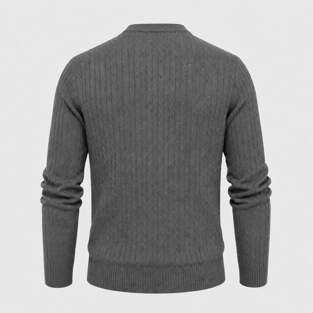 Men's Cable Knit Crew Neck Pullover Jumper