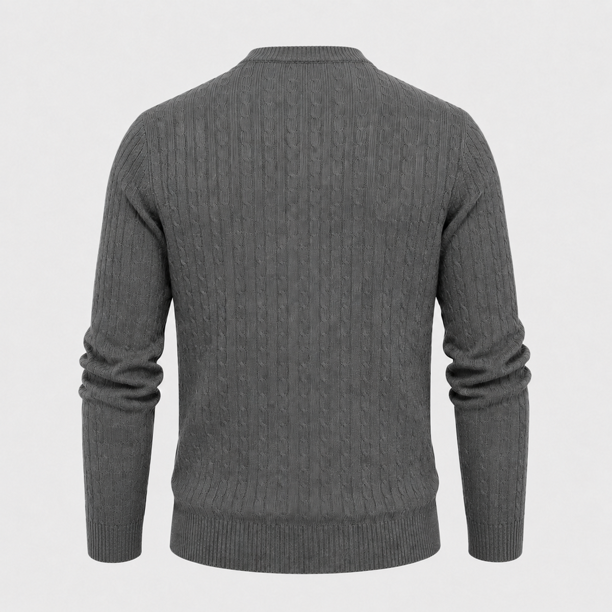 Men's Cable Knit Crew Neck Pullover Jumper