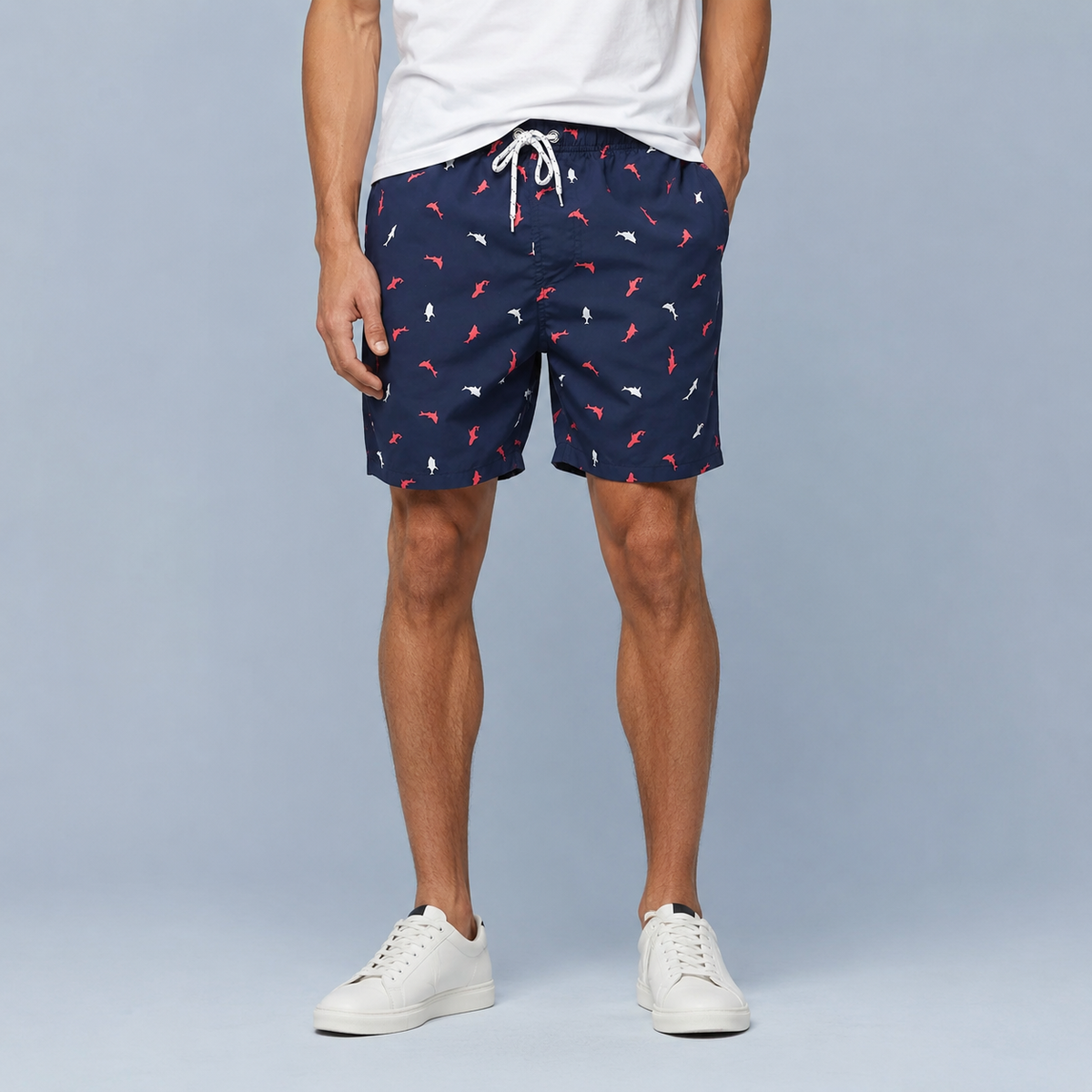 Men's Colored Sharks Quick-Dry Swim Shorts