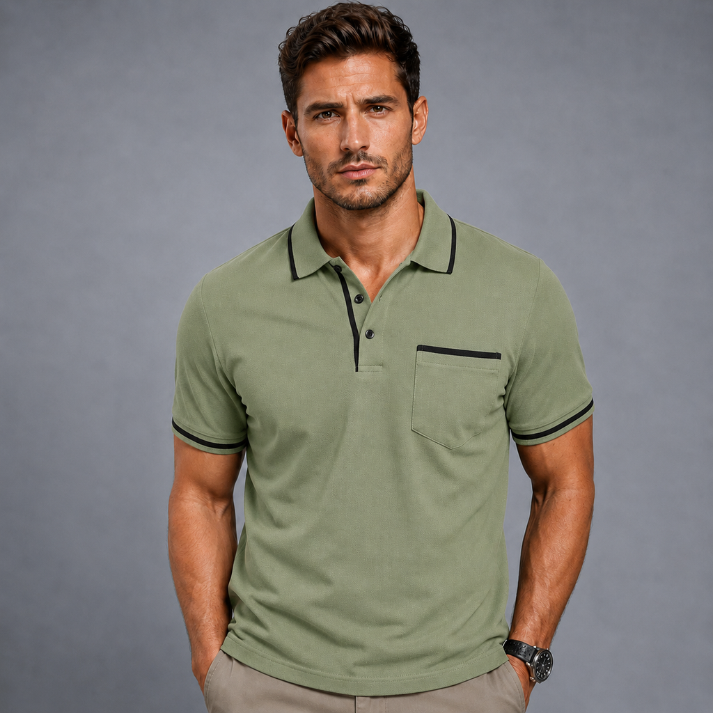 Men's Lightweight Loose Button-Down Polo Shirt