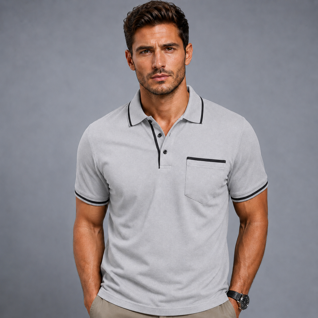 Men's Lightweight Loose Button-Down Polo Shirt