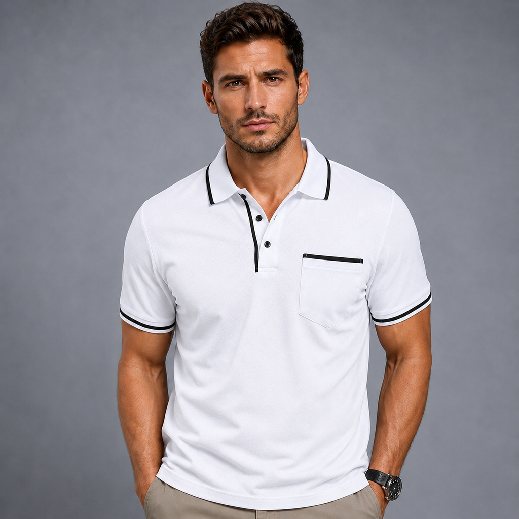 Men's Lightweight Loose Button-Down Polo Shirt