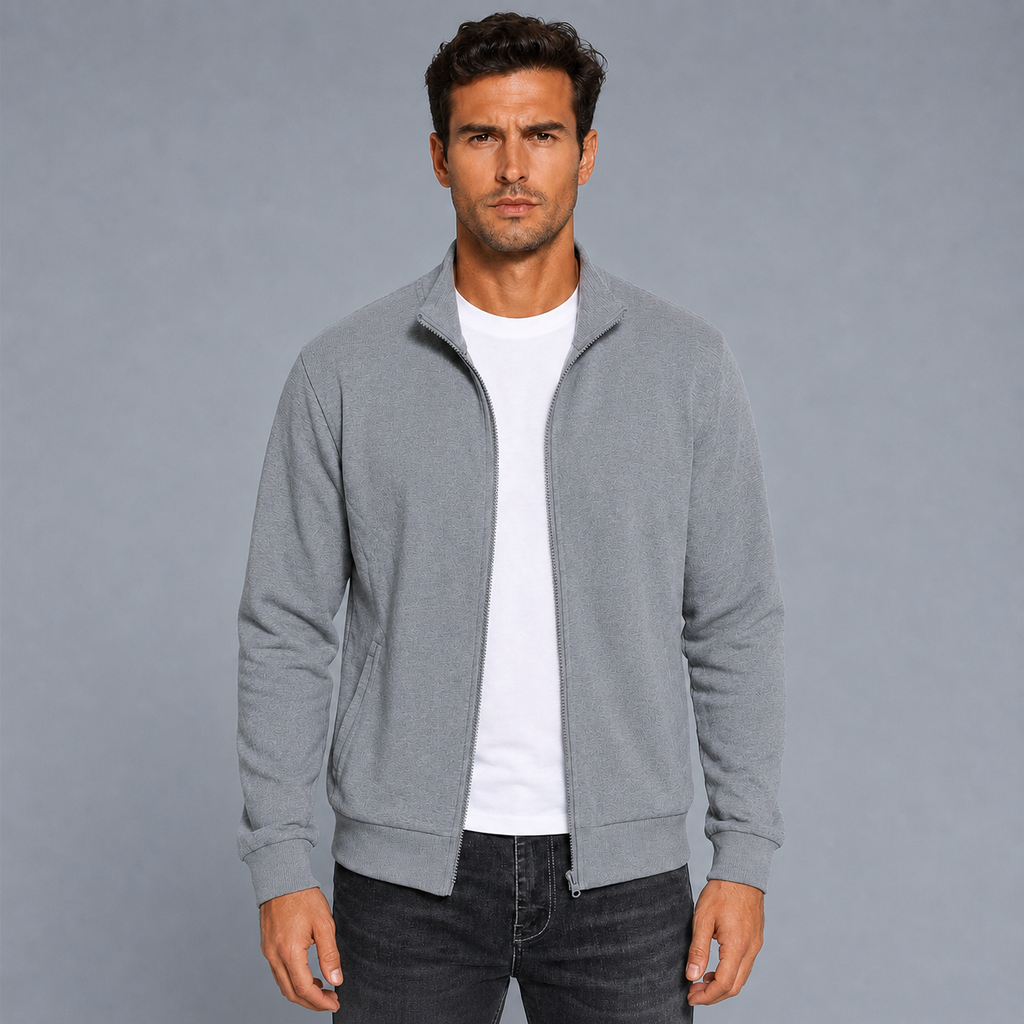 Men's Zip-Up Long Sleeve Sweatshirt Jacket
