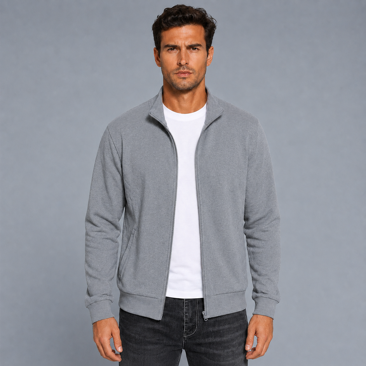 Men's Zip-Up Long Sleeve Sweatshirt Jacket