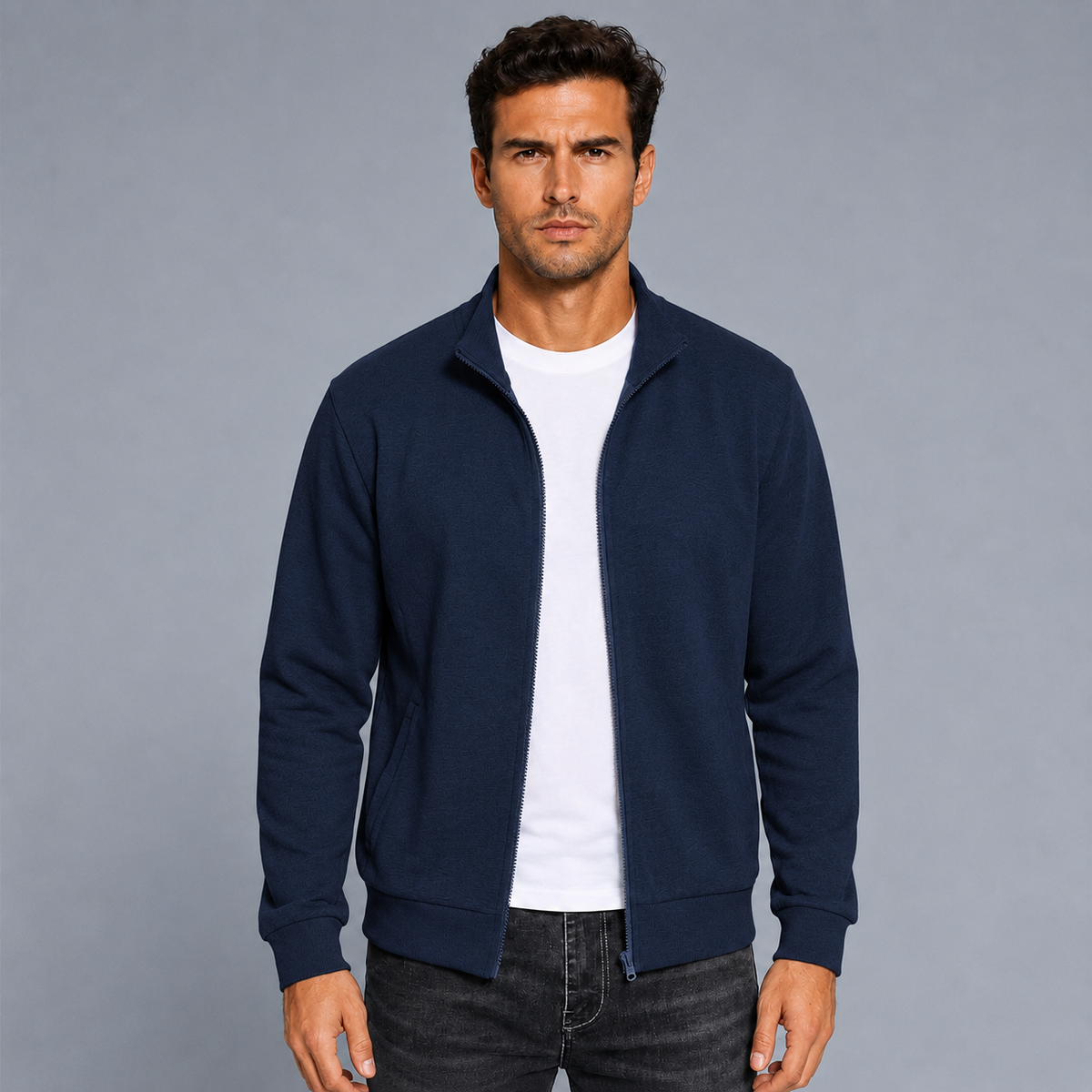 Men's Zip-Up Long Sleeve Sweatshirt Jacket