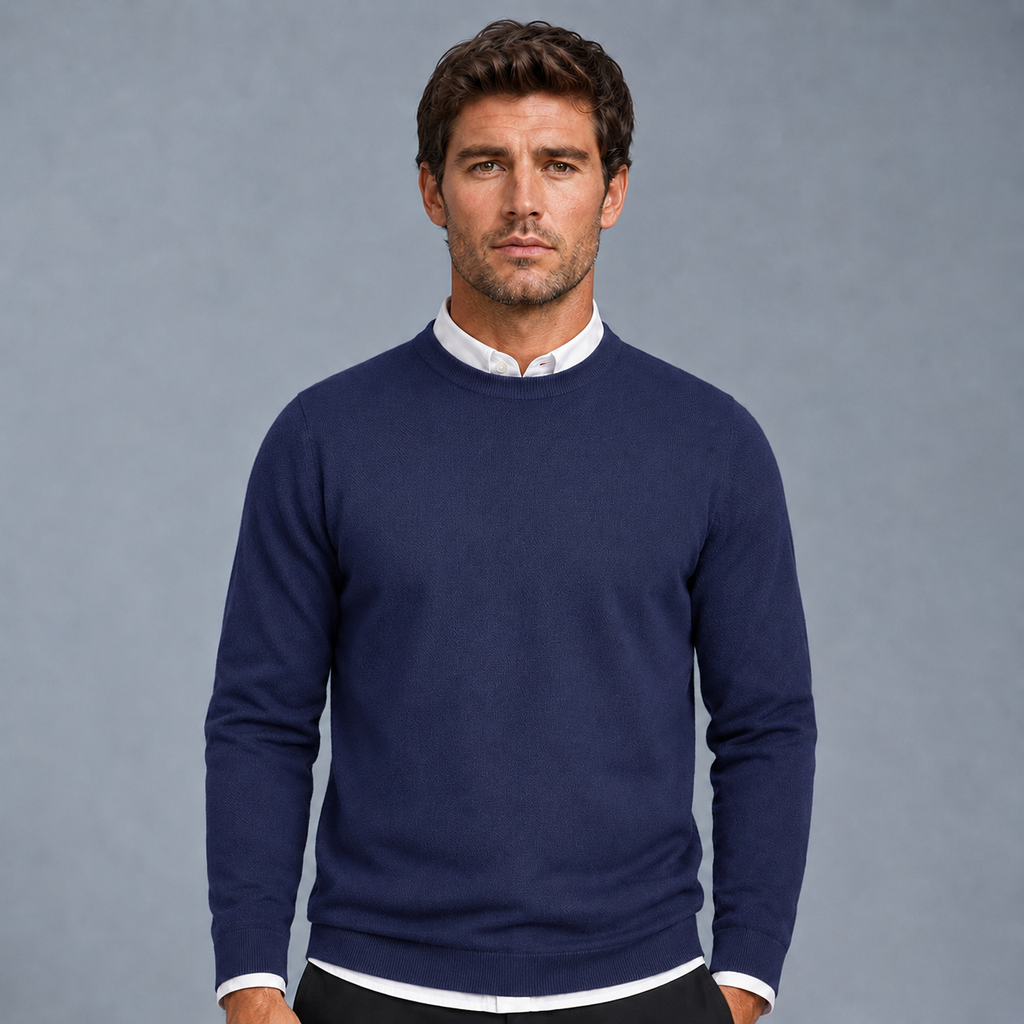 Men's Crew Neck Oversized Knit Pullover Jumper