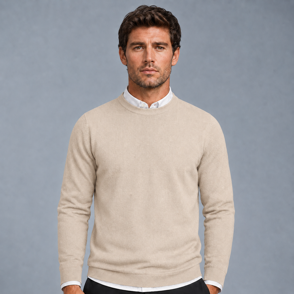 Men's Crew Neck Oversized Knit Pullover Jumper