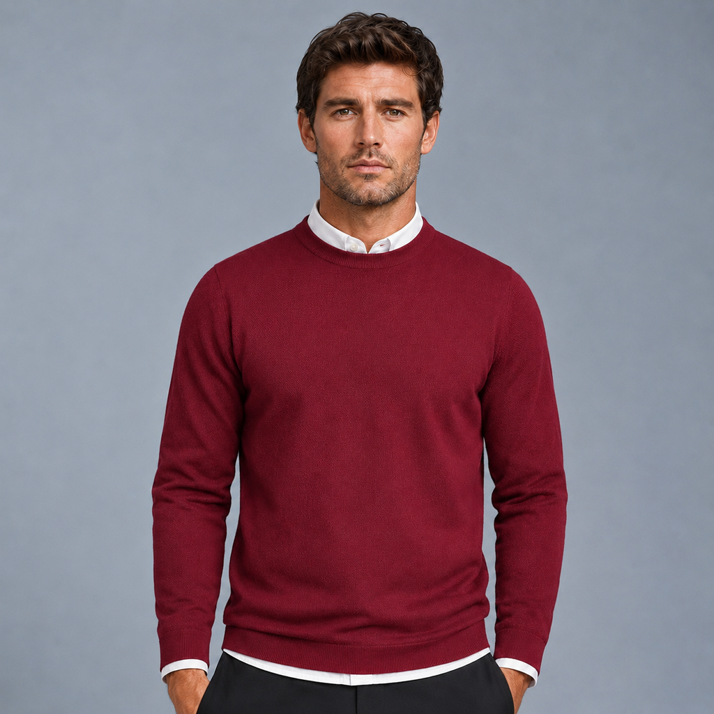 Men's Crew Neck Oversized Knit Pullover Jumper