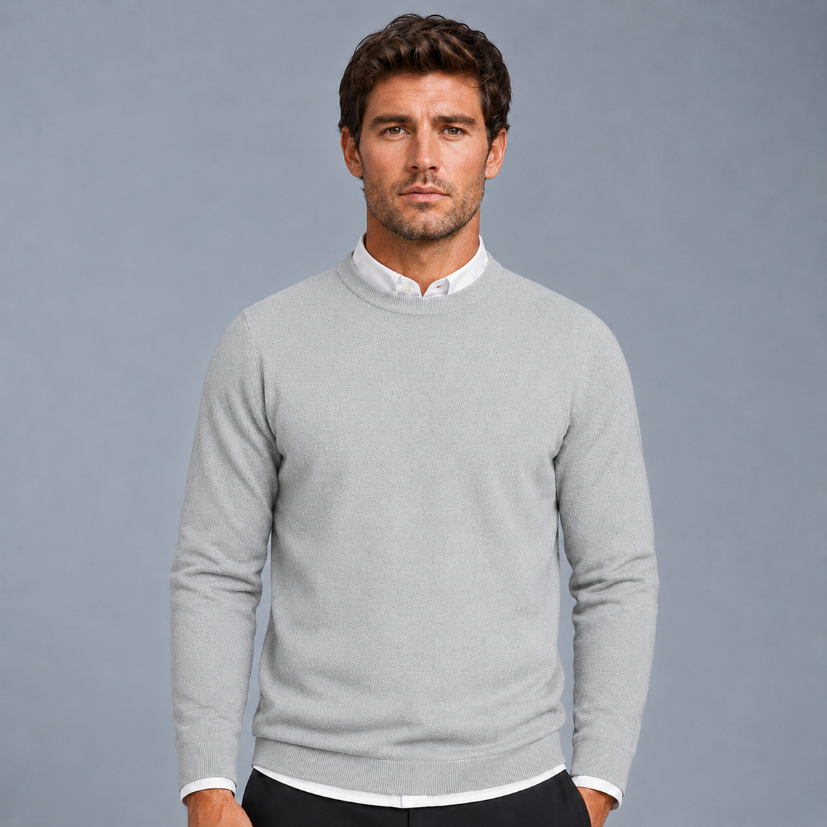 Men's Crew Neck Oversized Knit Pullover Jumper