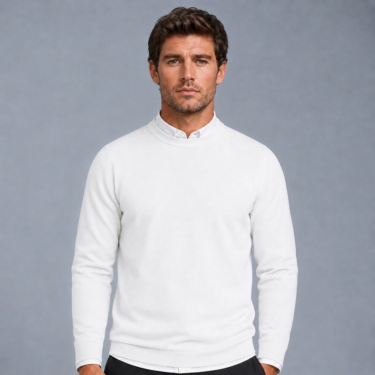 Men's Crew Neck Oversized Knit Pullover Jumper