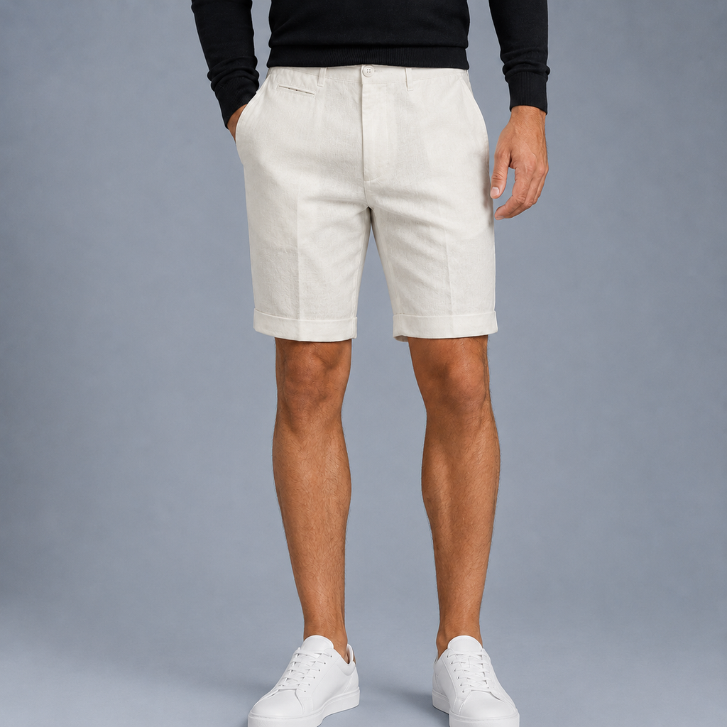 Men's Linen Straight Fit Knee Length Shorts