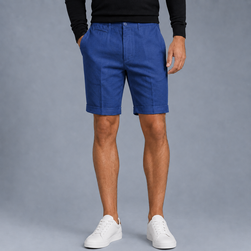 Men's Linen Straight Fit Knee Length Shorts