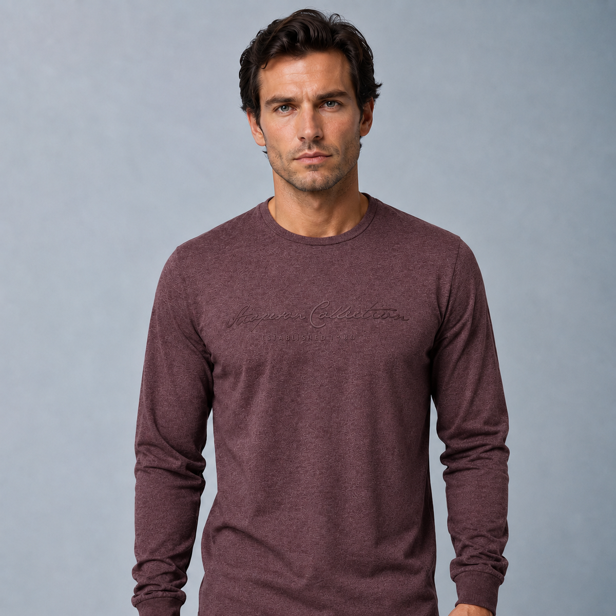 Men's 100% Cotton Letter Print Long Sleeve Tee