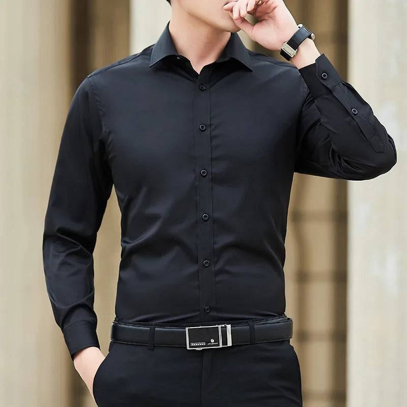 Men's Slim Fit Long Sleeve White Shirt