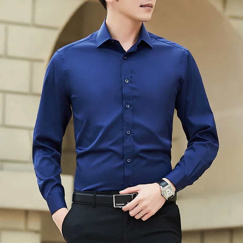 Men's Slim Fit Long Sleeve White Shirt