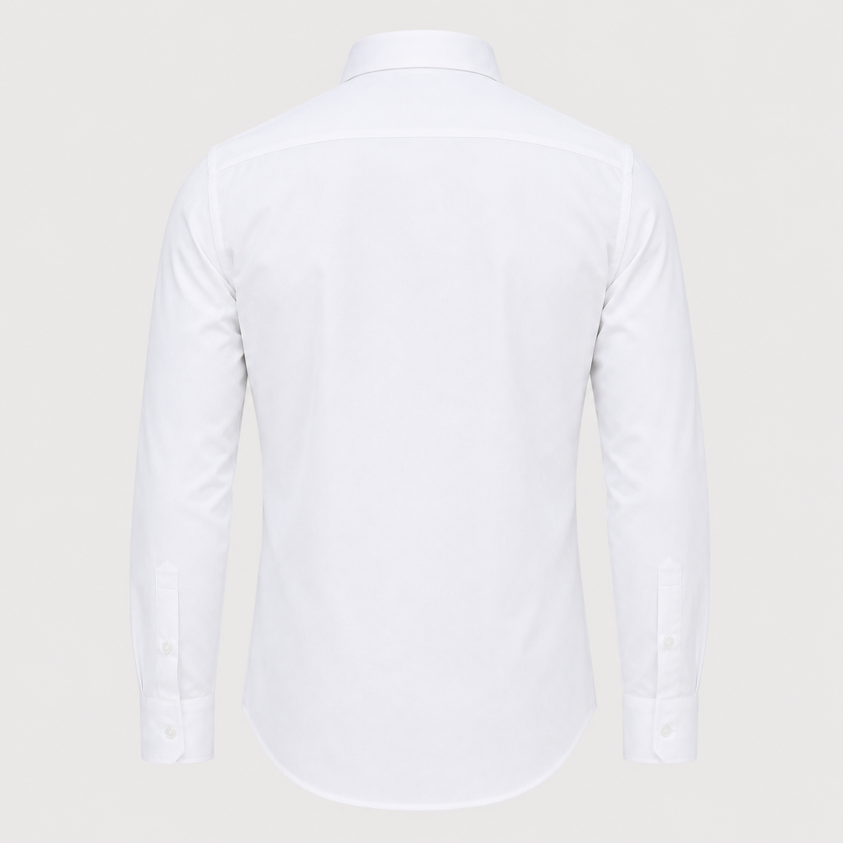 Men's 100% Cotton White Regular Dress Shirt Black Canvas