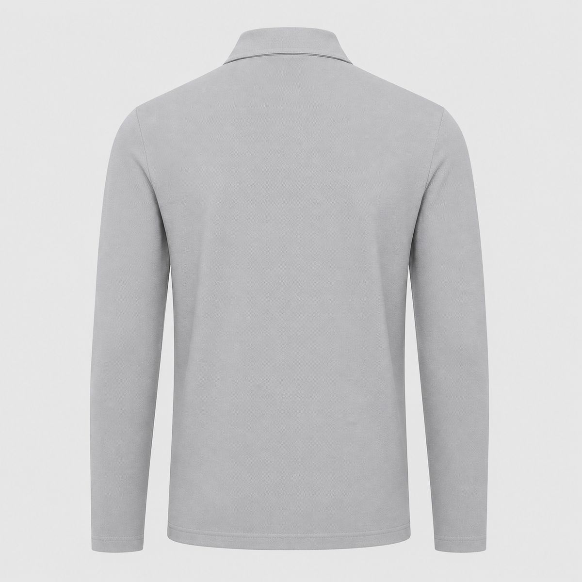 Men's 95% Cotton Long Sleeve Polo T-Shirt Black Canvas