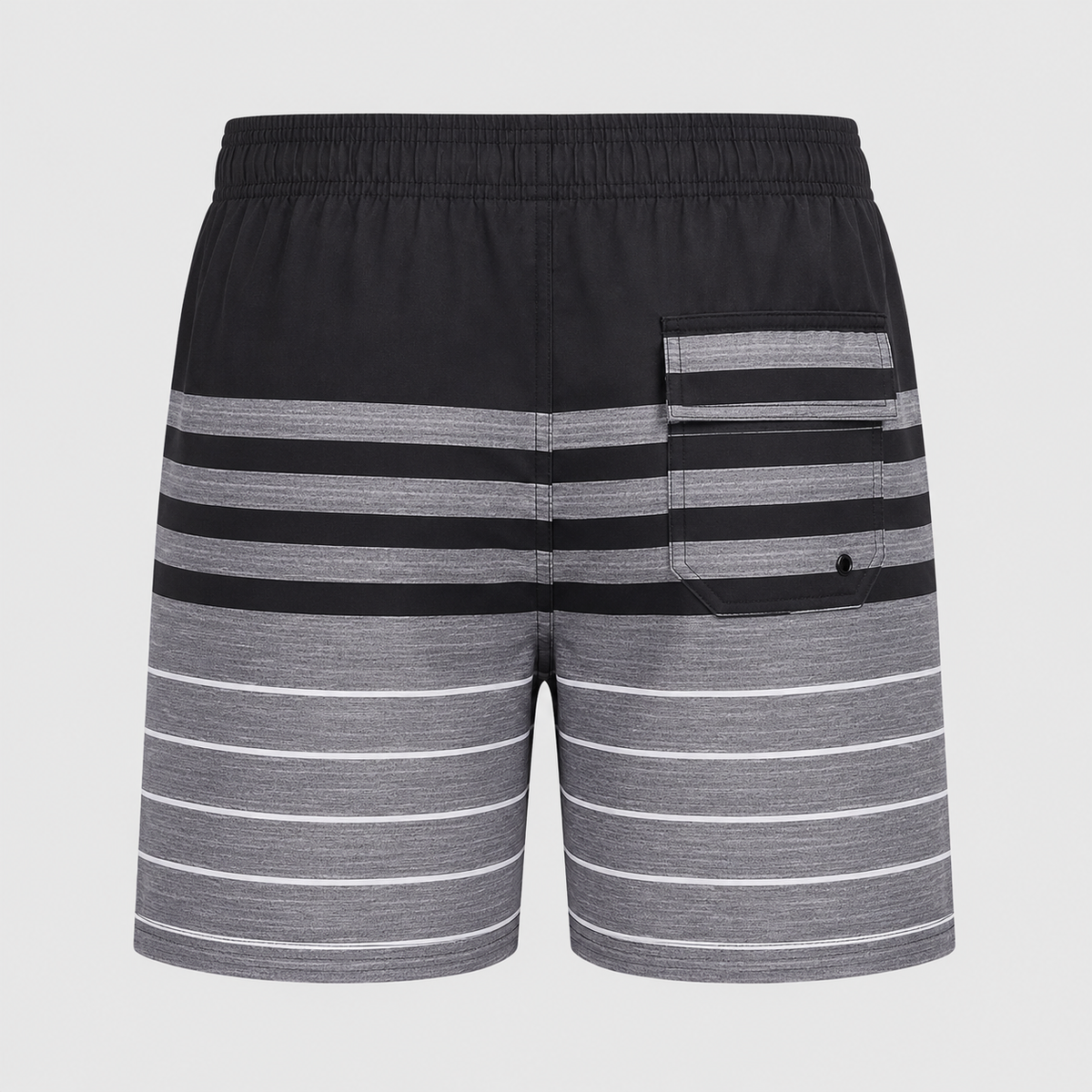 Men's Black Stripe Quick-Dry Swim Shorts Black Canvas