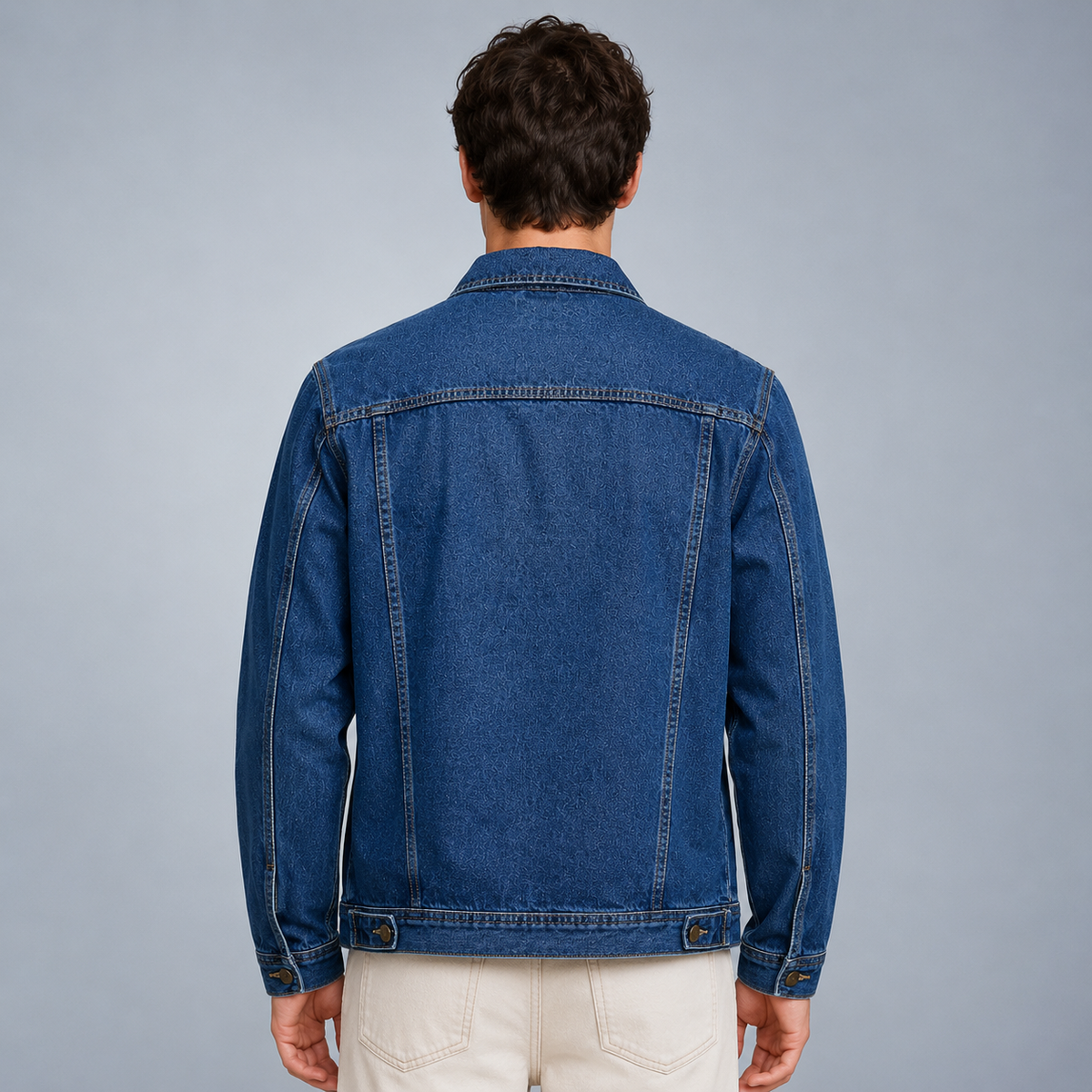 Men's Classic Cotton Denim Jacket Black Canvas