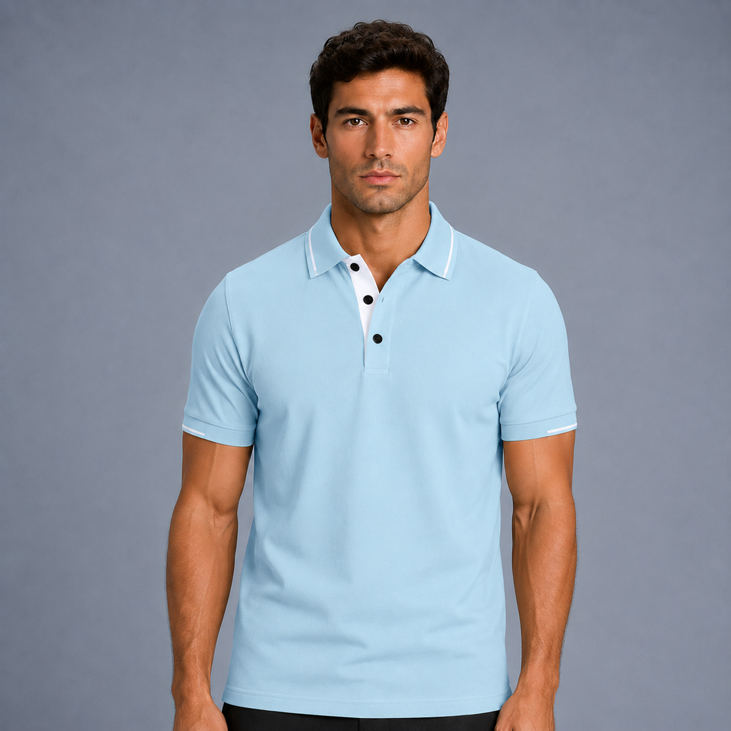 Men's Classic Fit Short Sleeve Polo Shirt Black Canvas