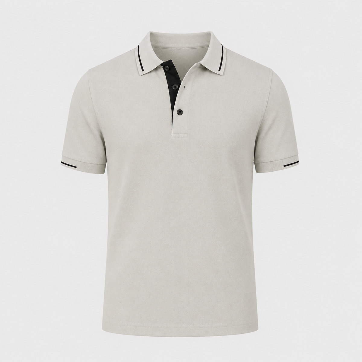 Men's Classic Fit Short Sleeve Polo Shirt Black Canvas