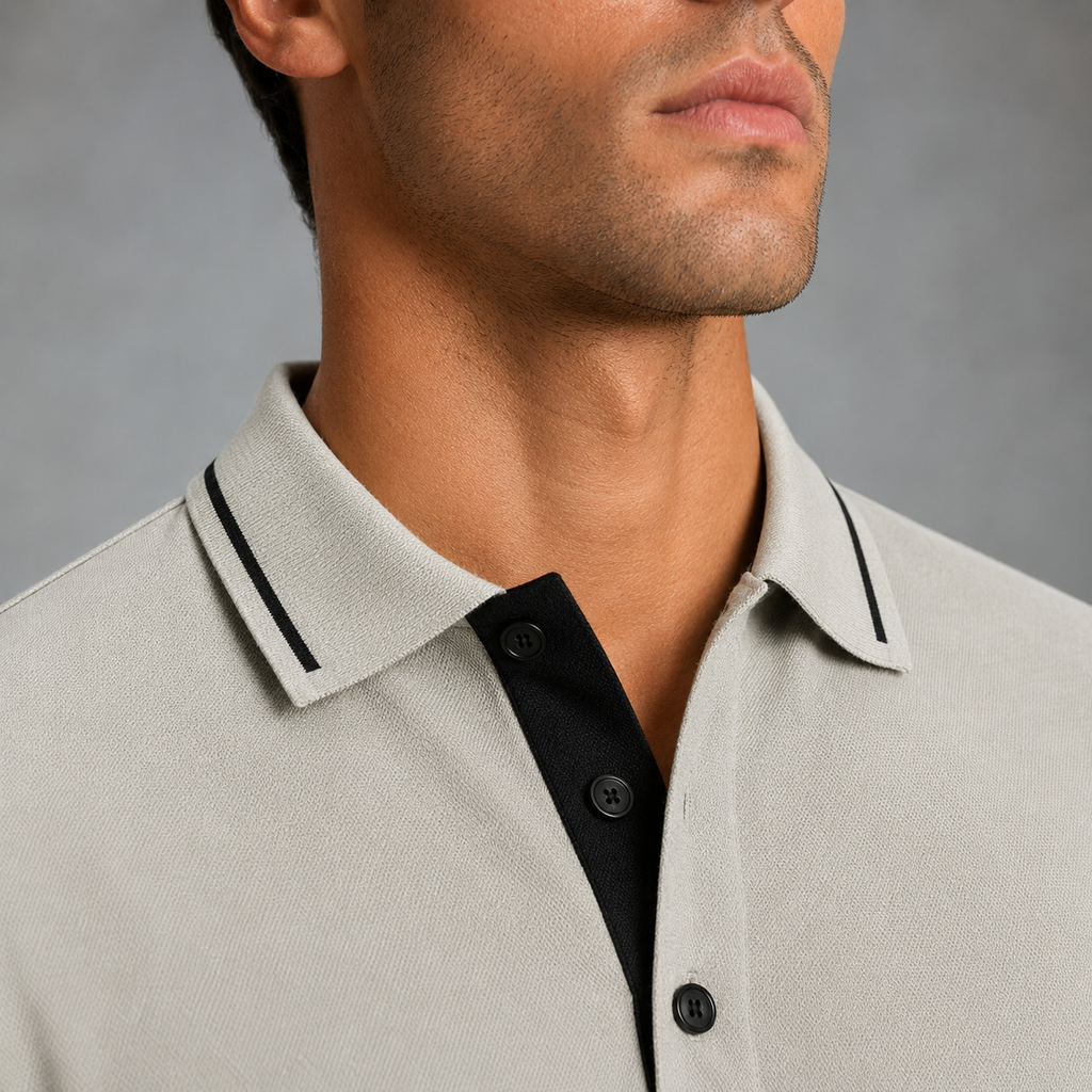 Men's Classic Fit Short Sleeve Polo Shirt Black Canvas