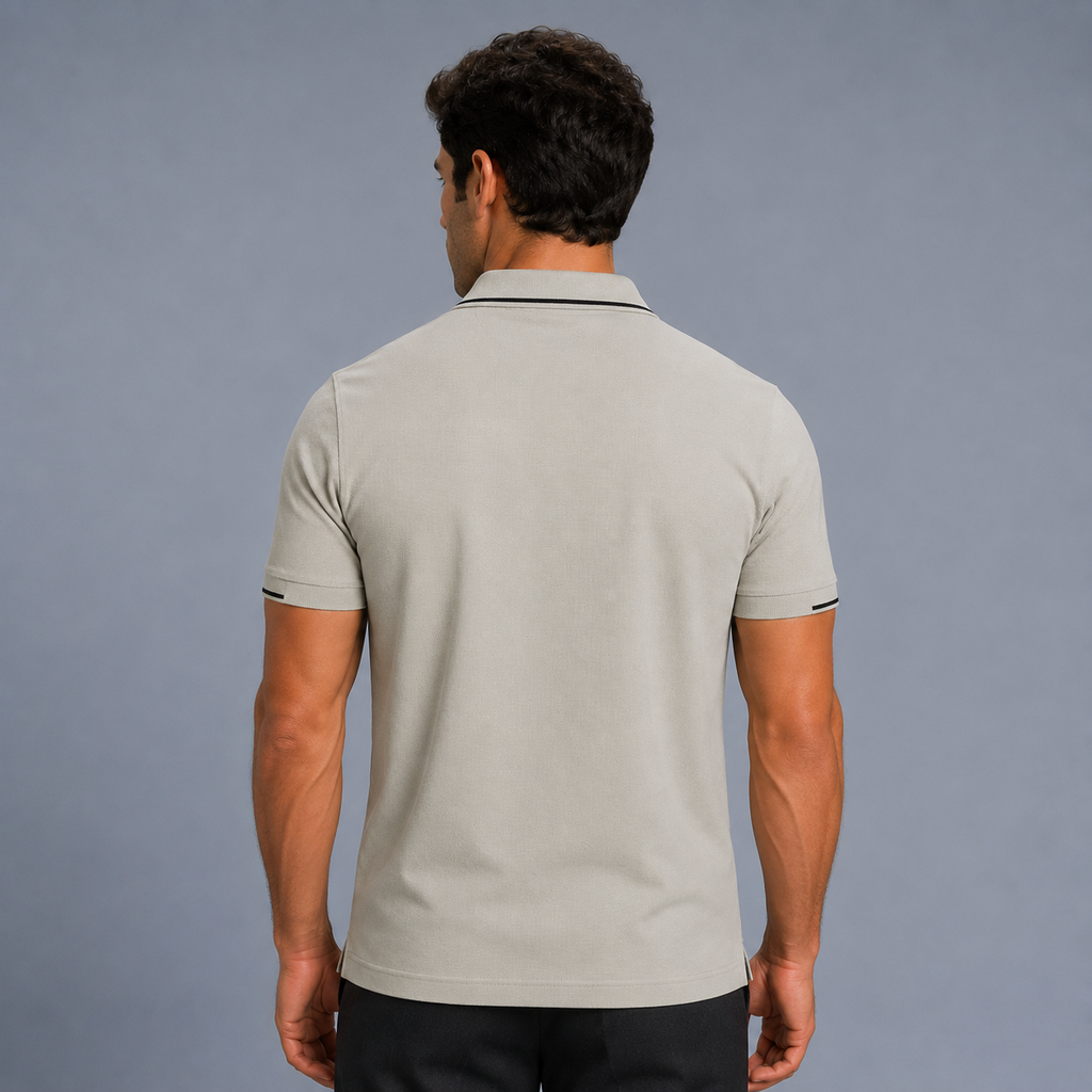Men's Classic Fit Short Sleeve Polo Shirt Black Canvas